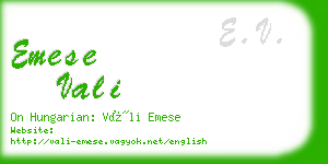 emese vali business card